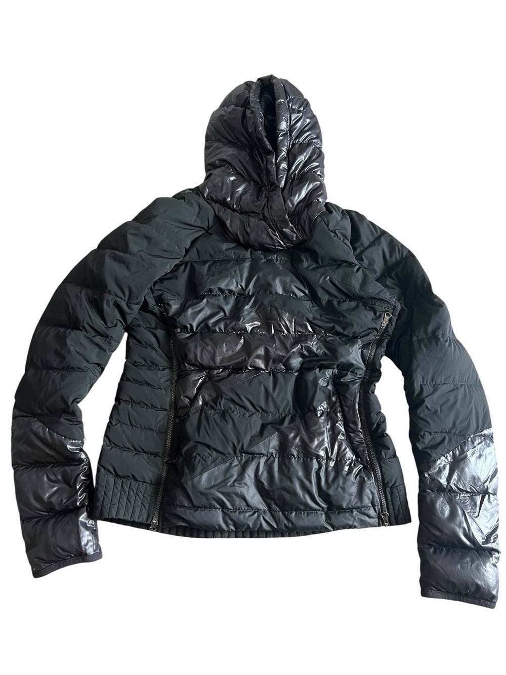 Lululemon Down Right Cozy Pullover Jacket Black Quilted Down Size 8 (28)